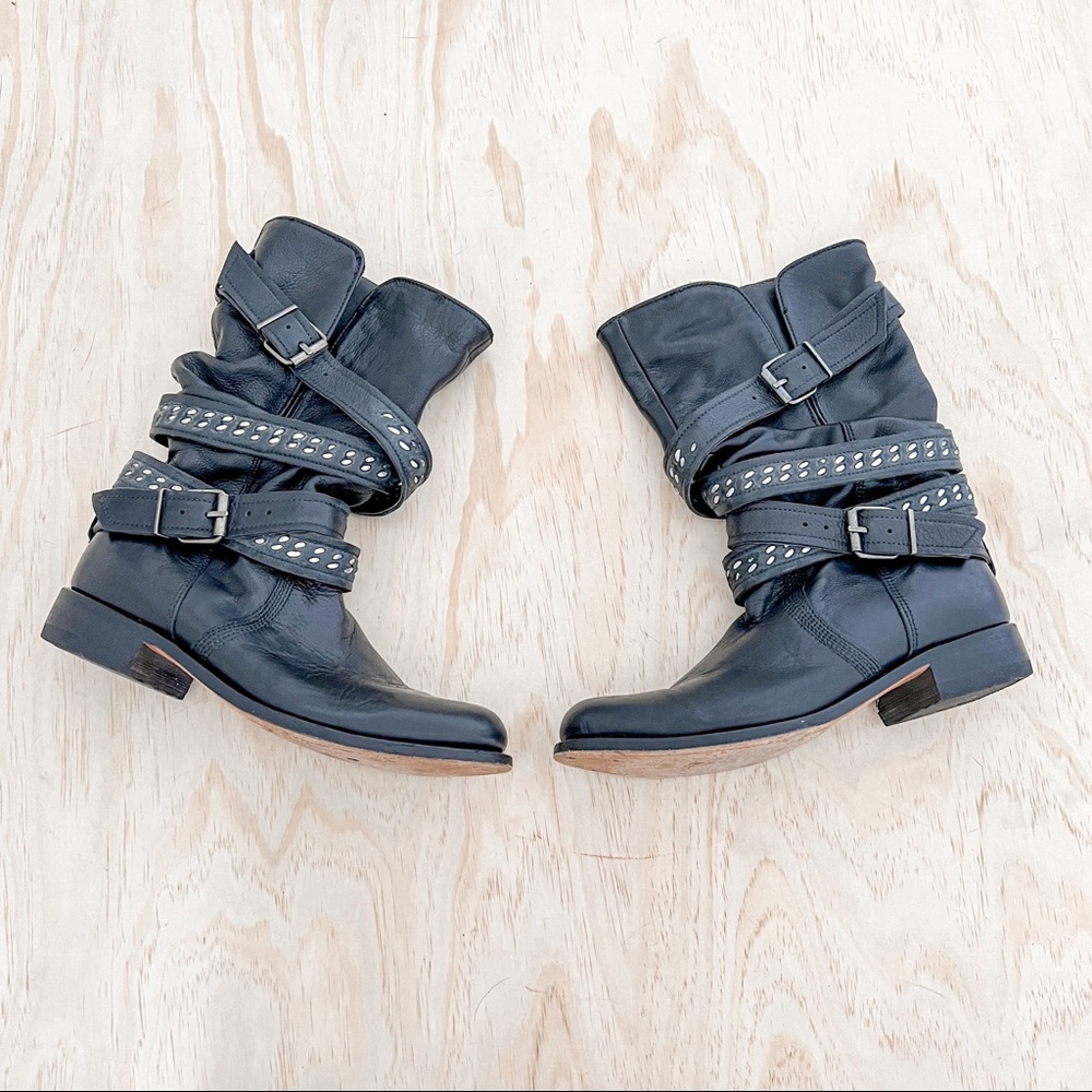 Rare style - Sendra leather boots with straps with buckle & rivets, size 7.5 - Picture 6 of 13